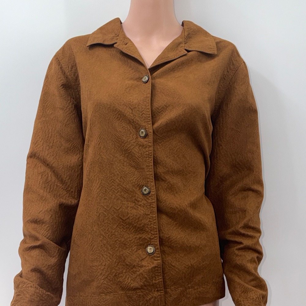 Dark Academia Large Brown Faux Suede Shacket CabinCore Western Rustic Minimalist